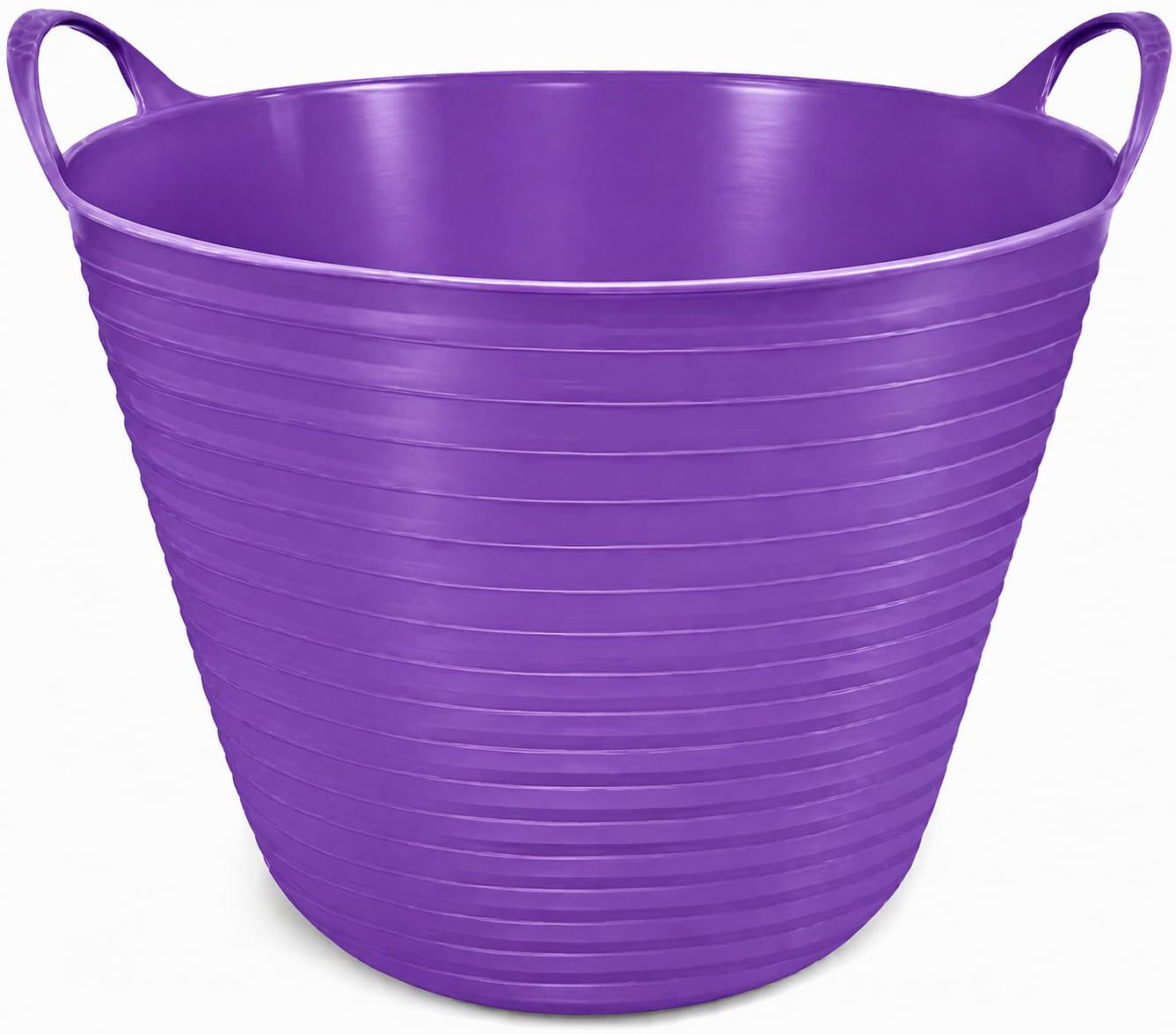 Flexi Tub – Heavy Duty Flexible Bucket, Rubber Bucket & Garden Trug for Gardening, Cleaning, Storage | Multi-Purpose Flexi Tubs Garden Bucket (Purple, 42Ltr)