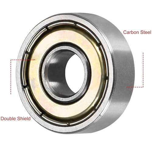 Miniatura 9 de 606-2RS Rodamiento de bolas de ranura profunda 0.236 in x 0.669 in x 0.236 in doble sellado acero de alto carbono Z1 Rodamientos 8pcs