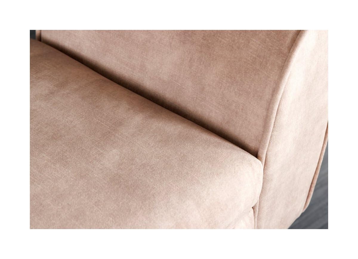Elegante panchina imbottita Skandi stile nordico, 90 x 56 x 30 cm, in tessuto di colore beige, con braccioli