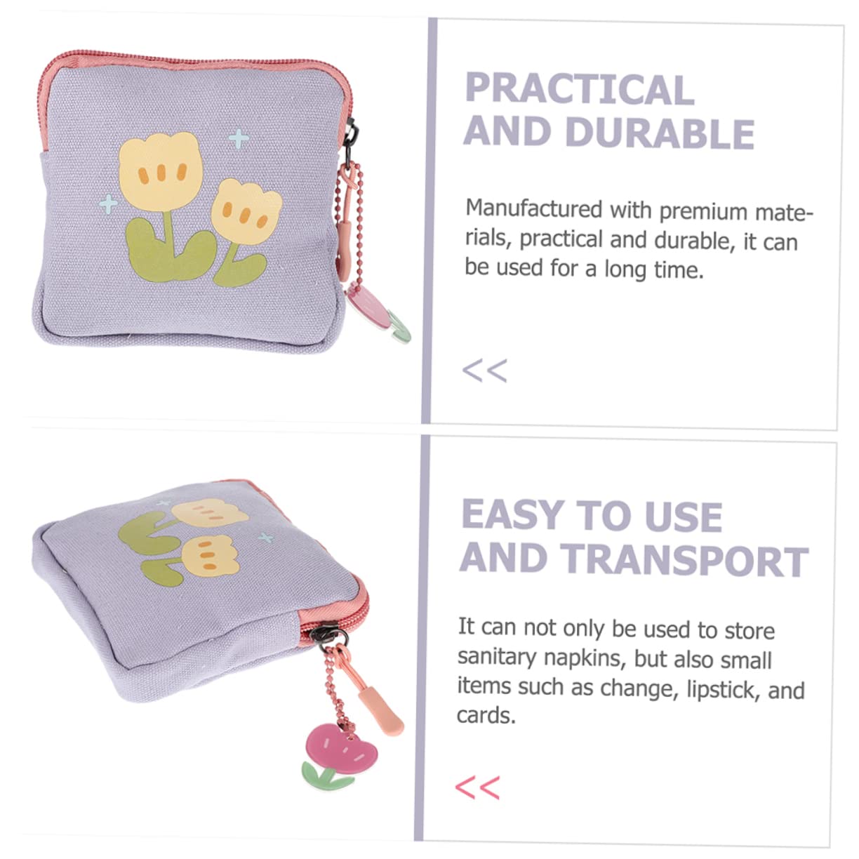 SHERCHPRY 10piezas Bolsa De Almacenamiento para Toallas Sanitarias y Monedas Neceser De Menstruación Femenina Diseño Floral y Multiusos para Tarjetas y Accesorios