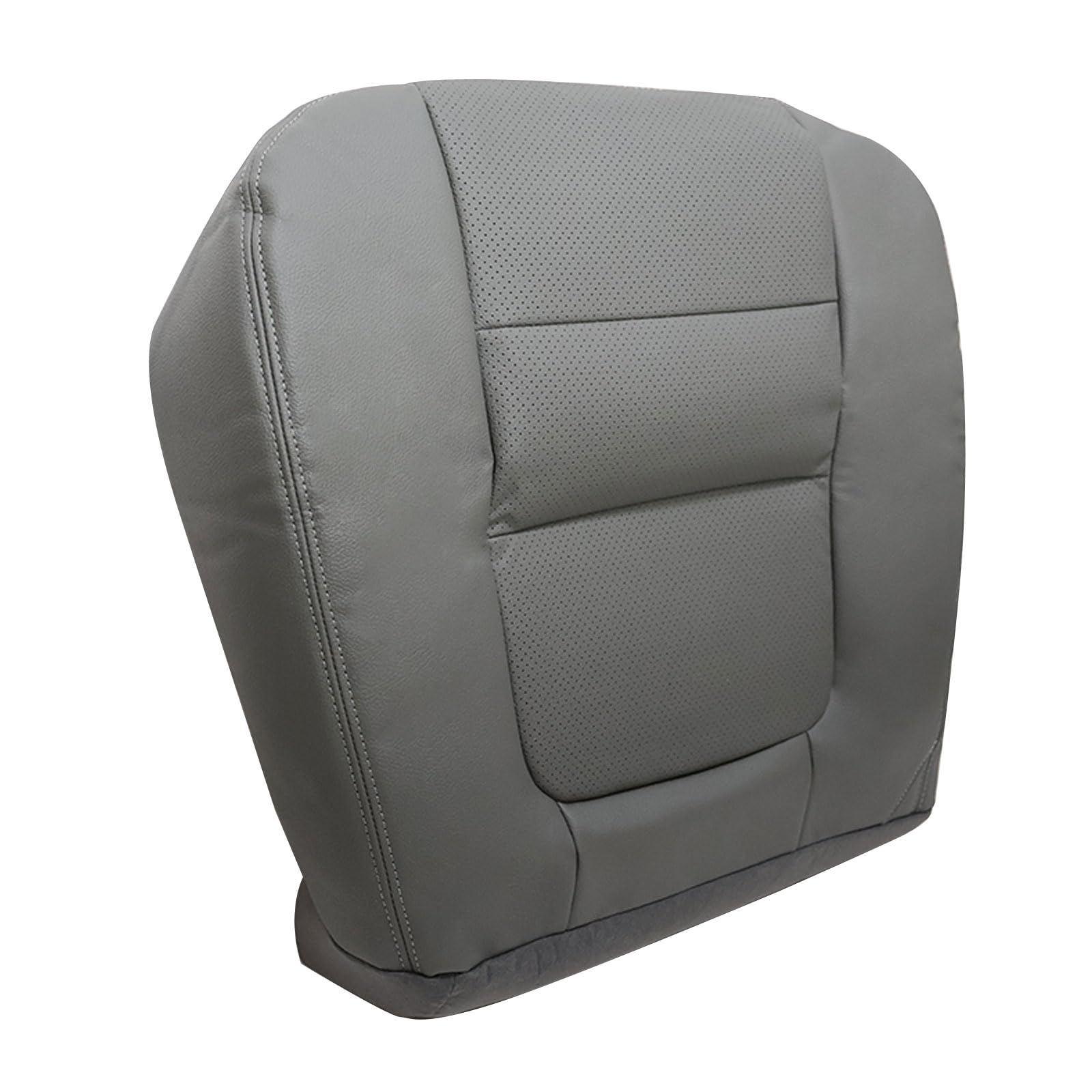 SecosAutoparts Perforated Driver Side Bottom Leather Seat Cover Compatible with Ford F250 F350 Lariat 2001#E Medium Flint Gray