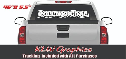 Miniatura 3 de 46" Rolling Coal Banner Window Decal Sticker Truck Diesel 7.3 6.6 Super Duty