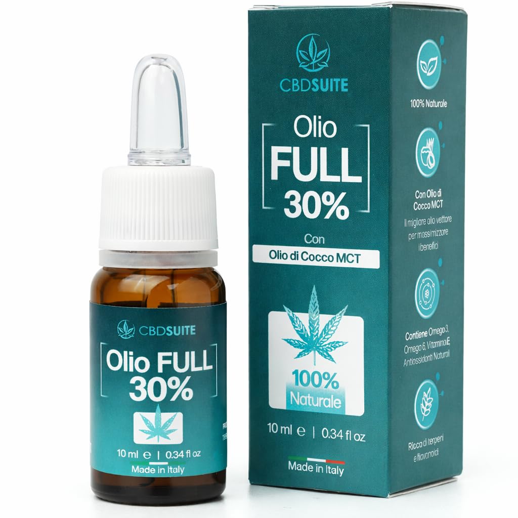 CBDSUITE Olio di Canapa 30 | Distende e Rilassa | 100% Naturale e Certificato da Laboratori Terzi | Made in Italy - 1