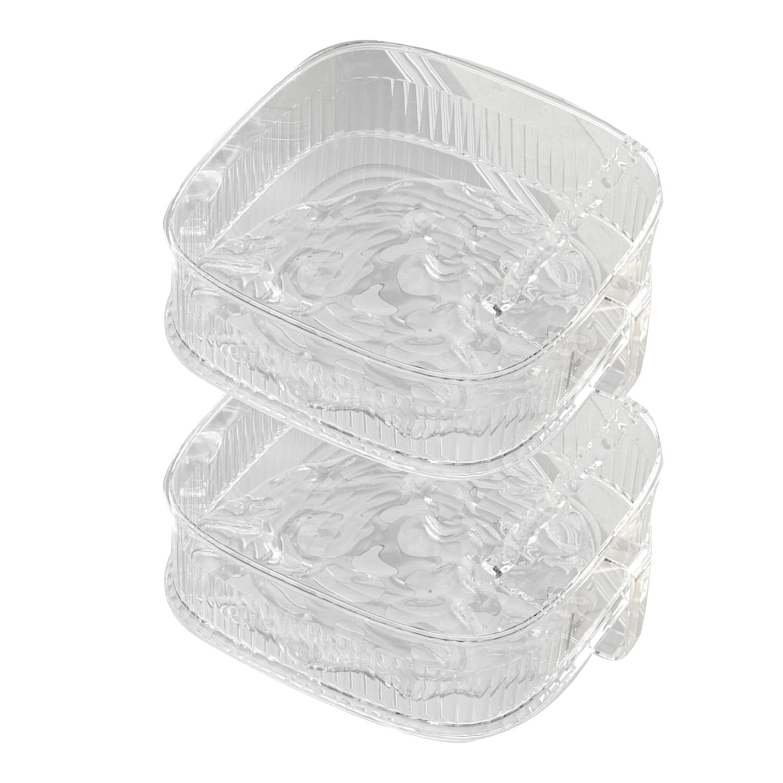 Copripiatto Trasparente Impilabile, Copri-alimenti Isolante per Avanzi di Verdure per Tavolo da, Plastica (2 livelli)