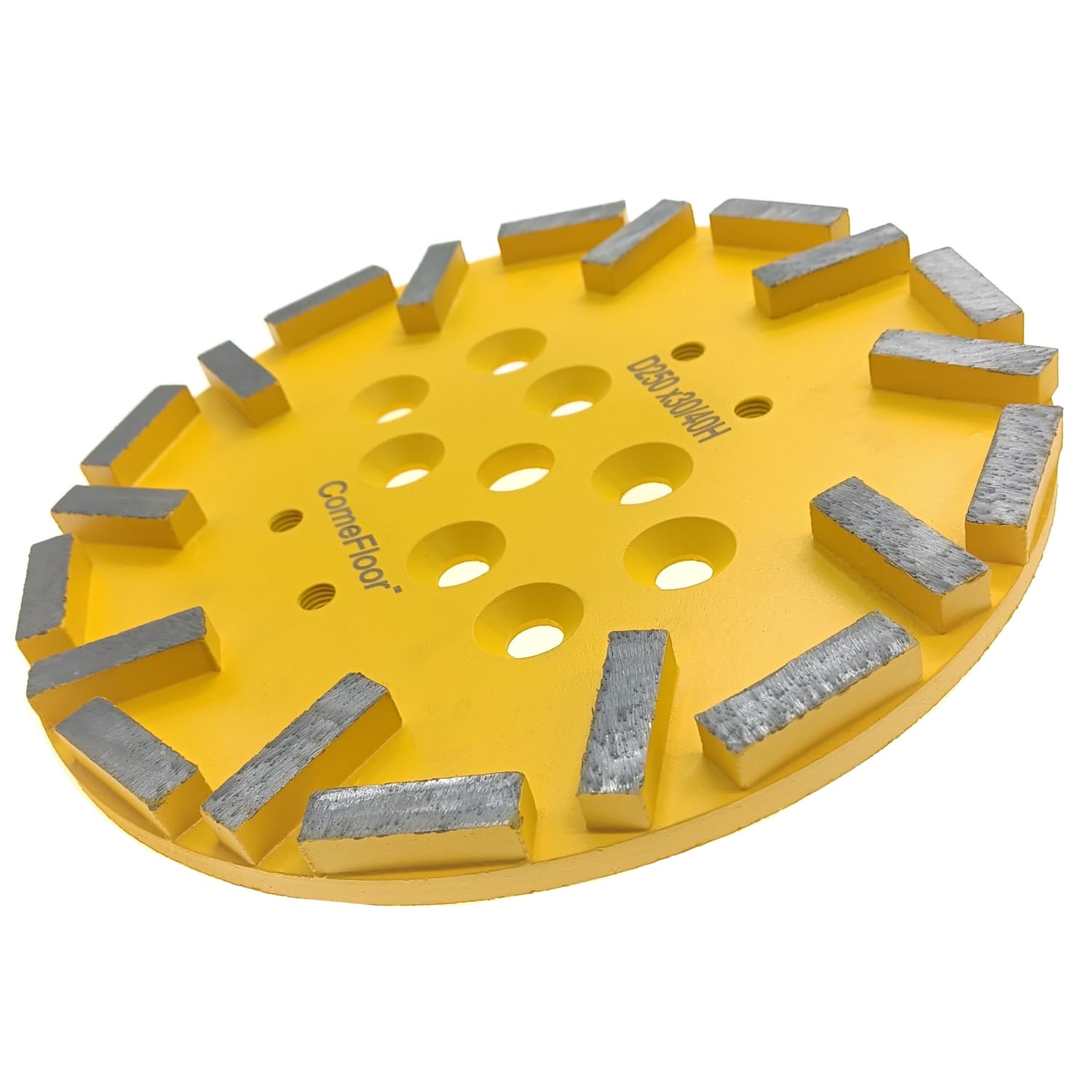 Placa de molienda de diamante de 10 pulgadas para suelo de hormigón, disco de 20 segmentos compatible con amoladoras Edco Husqvarna Blastrac MK, grano 30/40 duro Bond