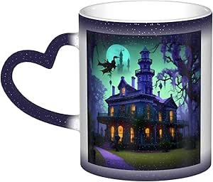 Amazon.com | Black Haunted Mansions Print Heat Sensitive Color Changing ...