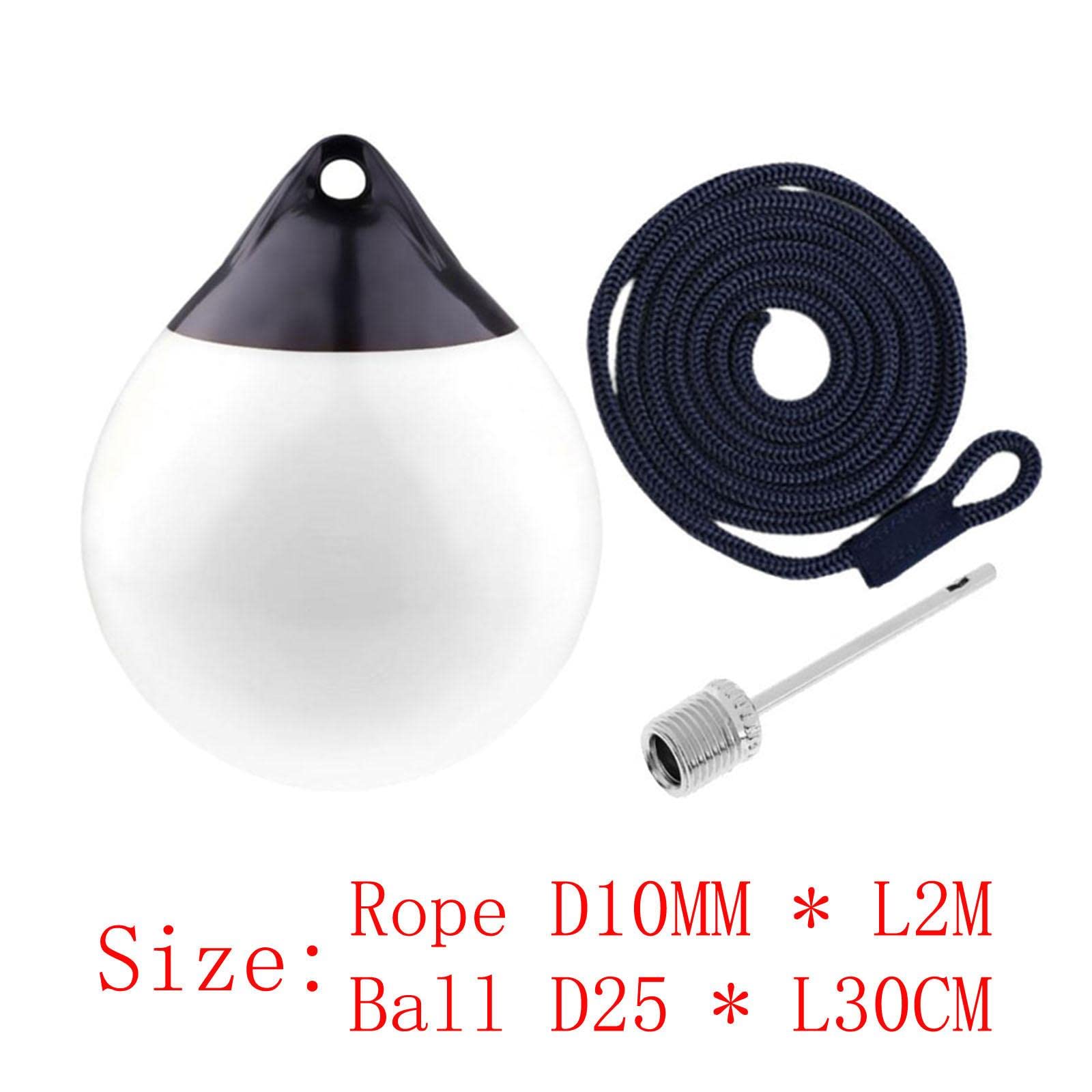 de Anclaje de Bola para Barco con Pasador Inflable Y Cuerda, de para Muelle, Blanco con Cuerda Negra