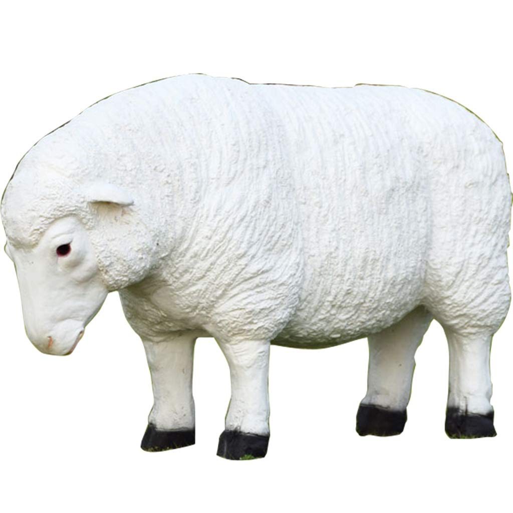 MNUvxzaewf Garden Sculpture & Statues, Yard Art Large Size Outdoor Cute Sheep in Kindergarten Ornament Fashion Simulation(80 * 33 * 51cm)