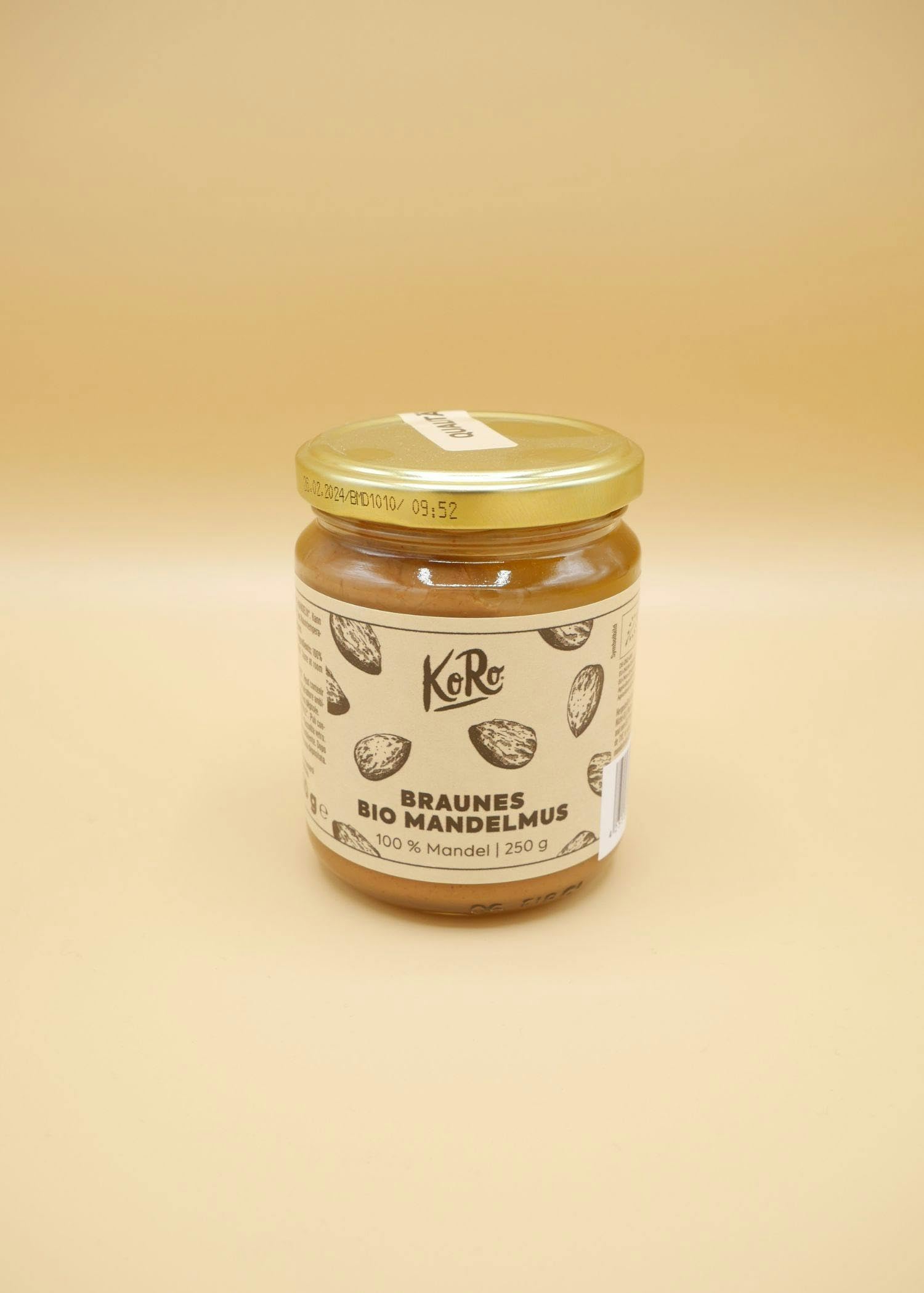 KoRo – Purée d’amandes complètes bio 250 g – Fabriquée à partir d’amandes 100 % non pelées – Vegan – Qualité biologique