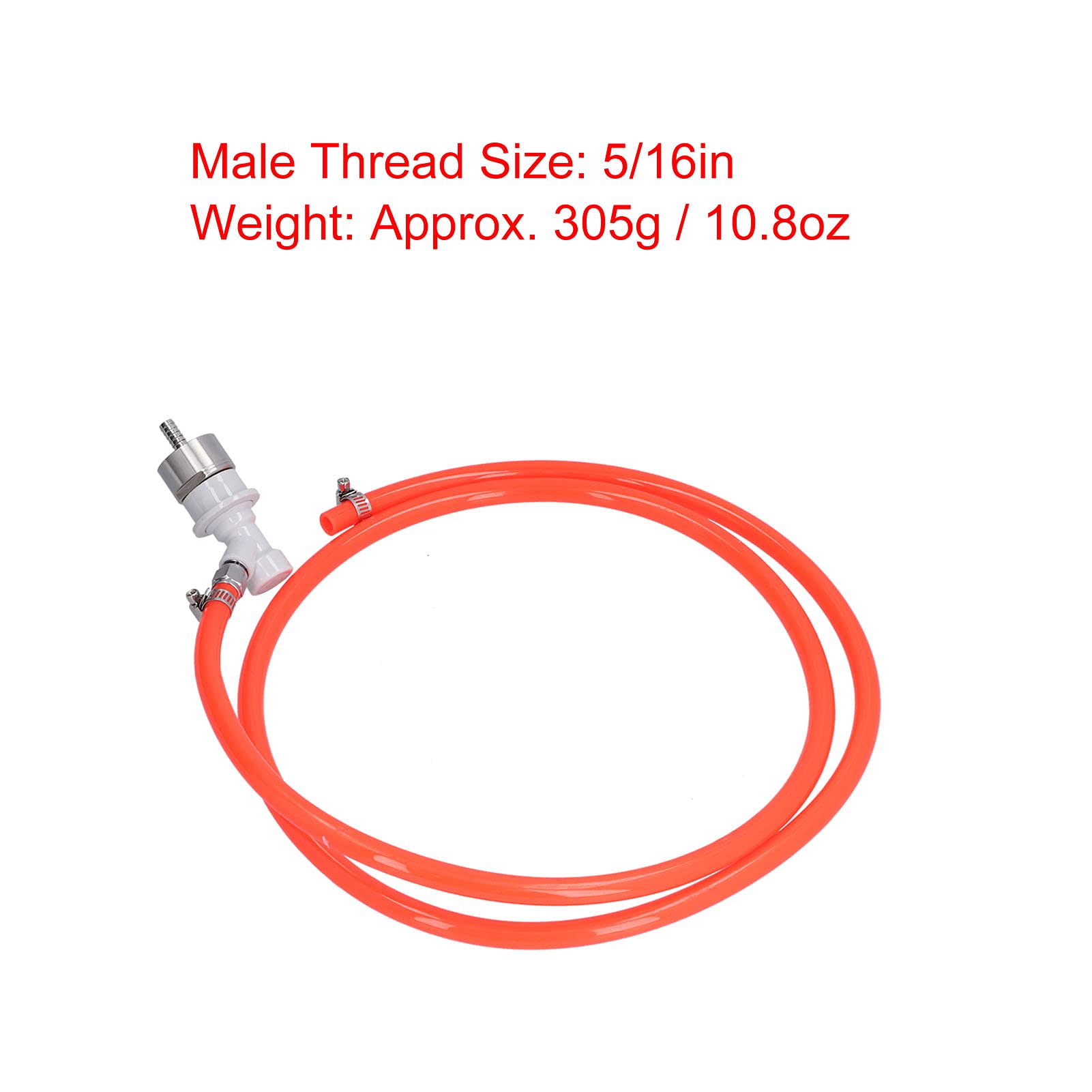 Ball Lock line Assembly with 5/16in Carbonation Cap, 1.7M Length Ball Lock Gas line Assembly Ball Lock Beer Line Assembly for Brewing System Juice Soda Beer Water Dispenser