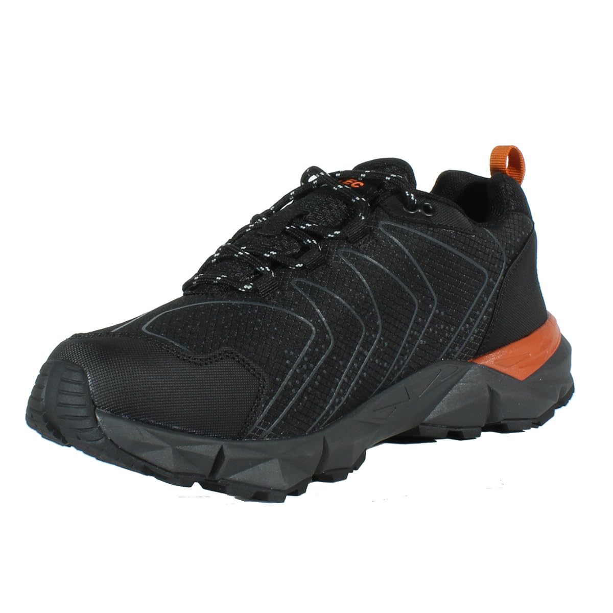 HI-TEC - Zapatillas Trekking Hombre Kinyeti WP | Zapatillas Montaña Hombre, Senderismo | Pies Secos con Membrana Impermeable, Tracción Óptima, Cómodas | Black/Orange Rust, 40