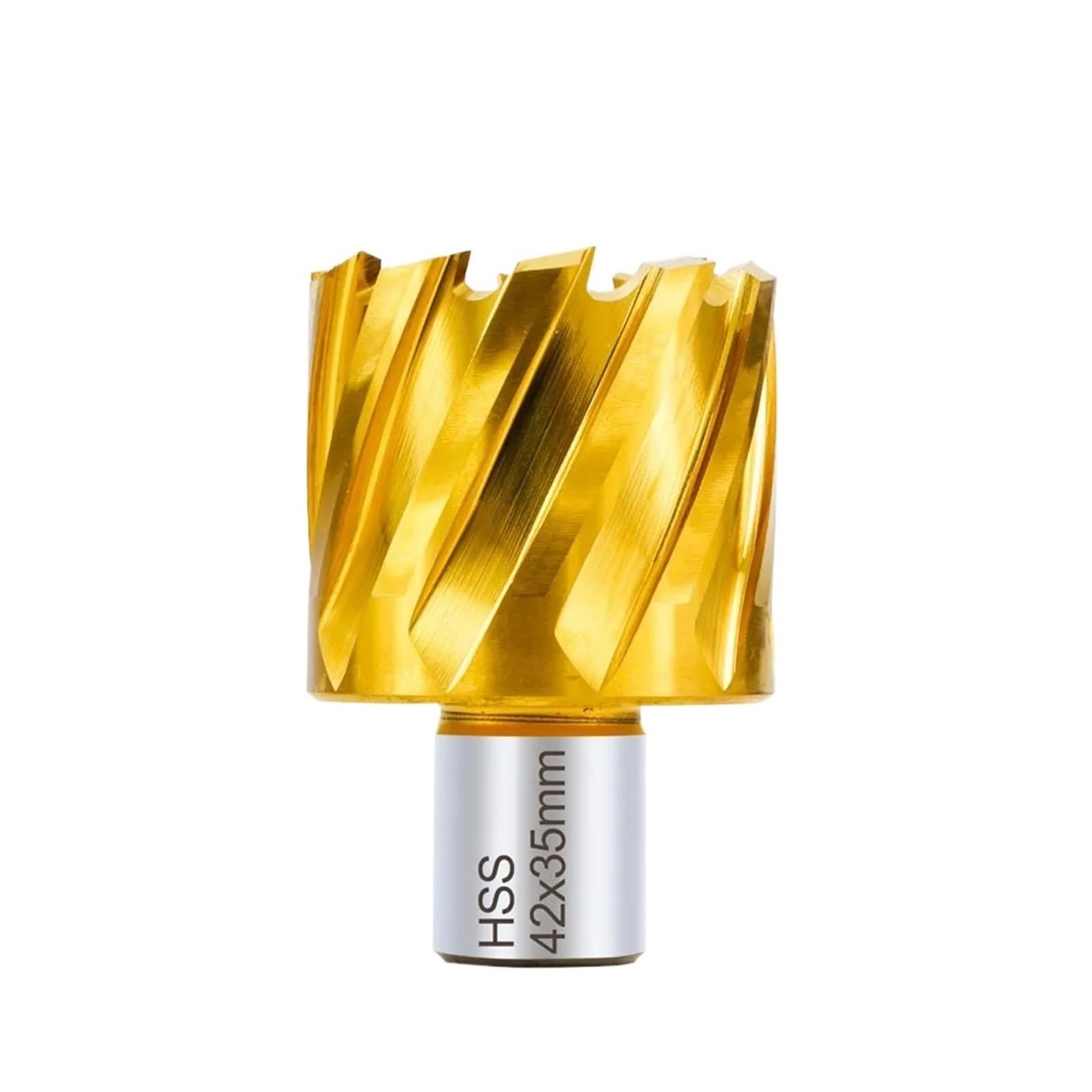 Punta da trapano anulare HSS con gambo cavo rivestito in TiN, apri fori for taglio metalli da 6-60 mm(Titanium Coated,44x35mm)