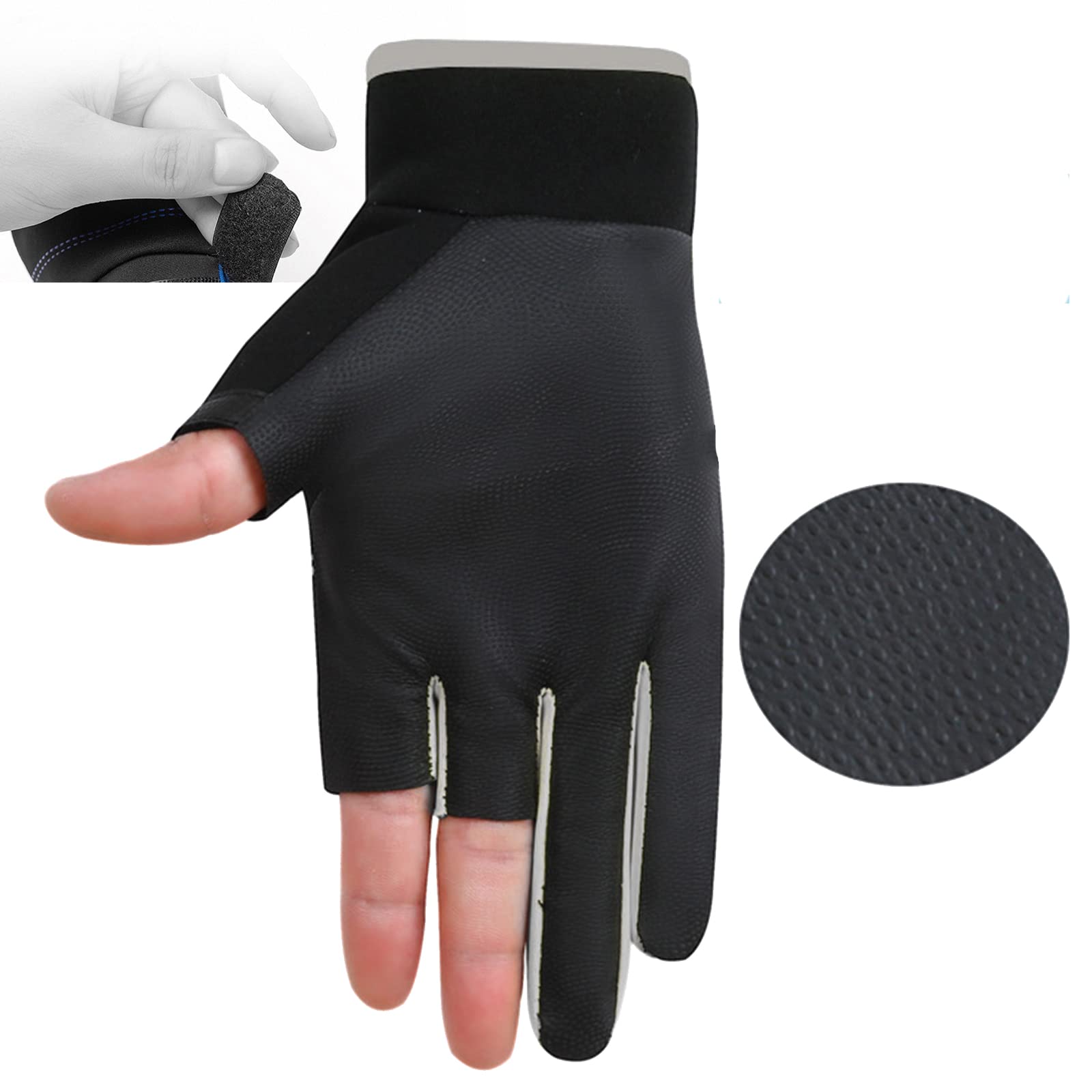1 Par Guantes De Pesca Con Tres Dedos Guantes De Pesca Antideslizantes De Verano Guantes Deportivos De Verano Para Hombre ajustable Para Actividades Al Aire Libre, Pesca, Ciclismo, Calefacción