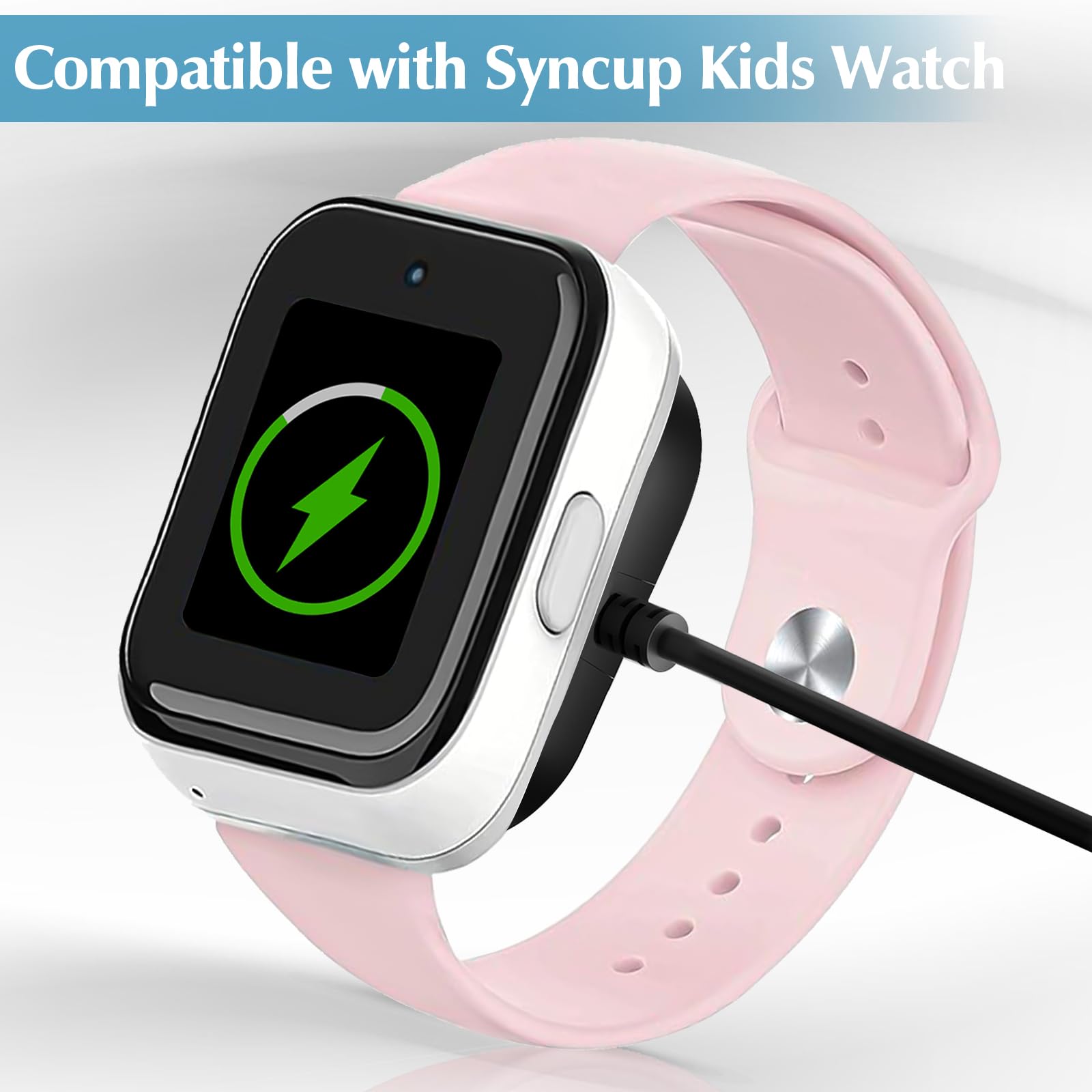 Kuaguozhe 2 Pack Chargers Compatible with Syncup Kids Watch, 3.3ft Charging Cable for T Mobile Sync Up Kids Watch, Black+White