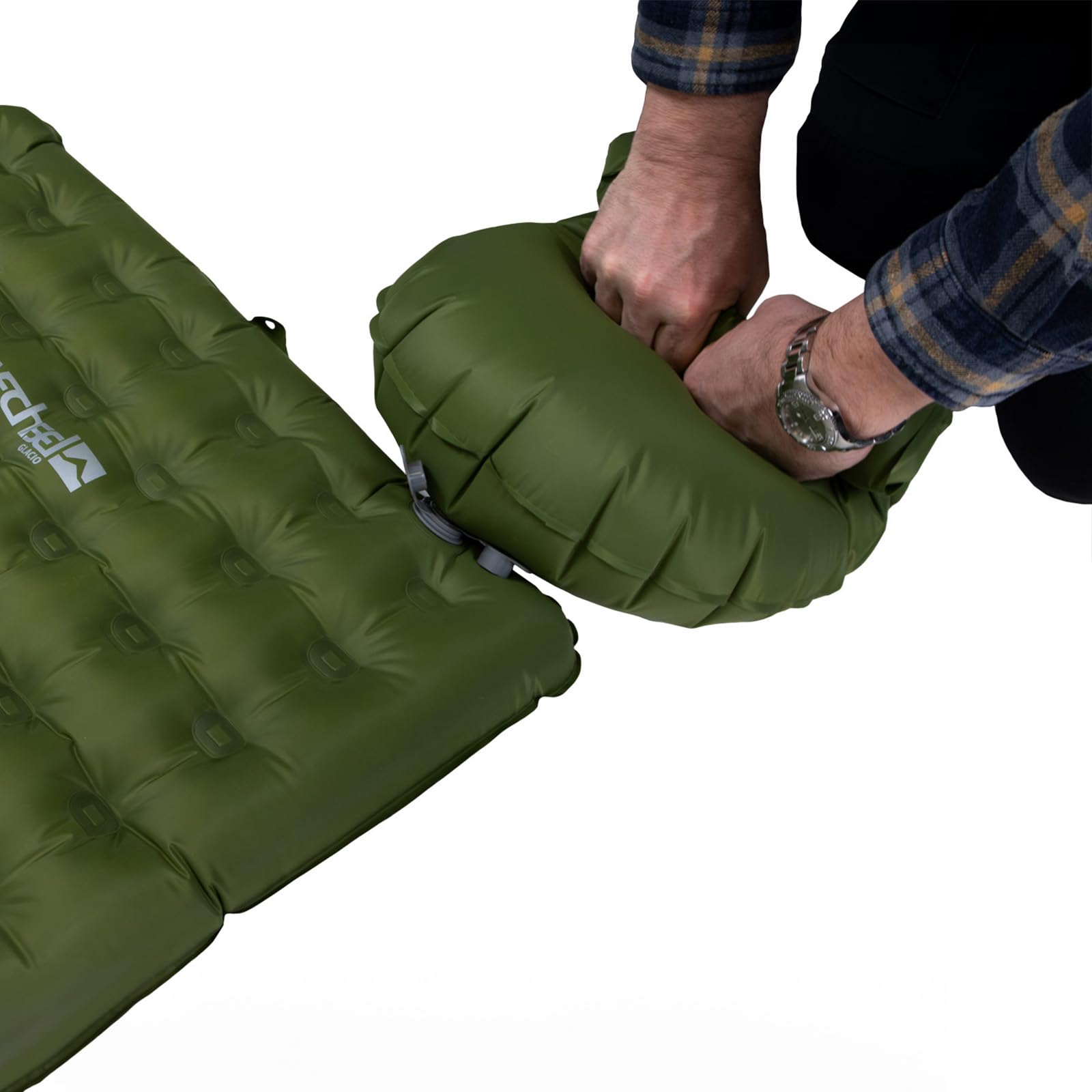 Wechsel Colchoneta isotérmica de trekking Glacio I 186 x 64 x 8 cm I Esterilla térmica con alta capacidad de aislamiento I Esterilla de camping aislante del calor I Colchón de aire para camping