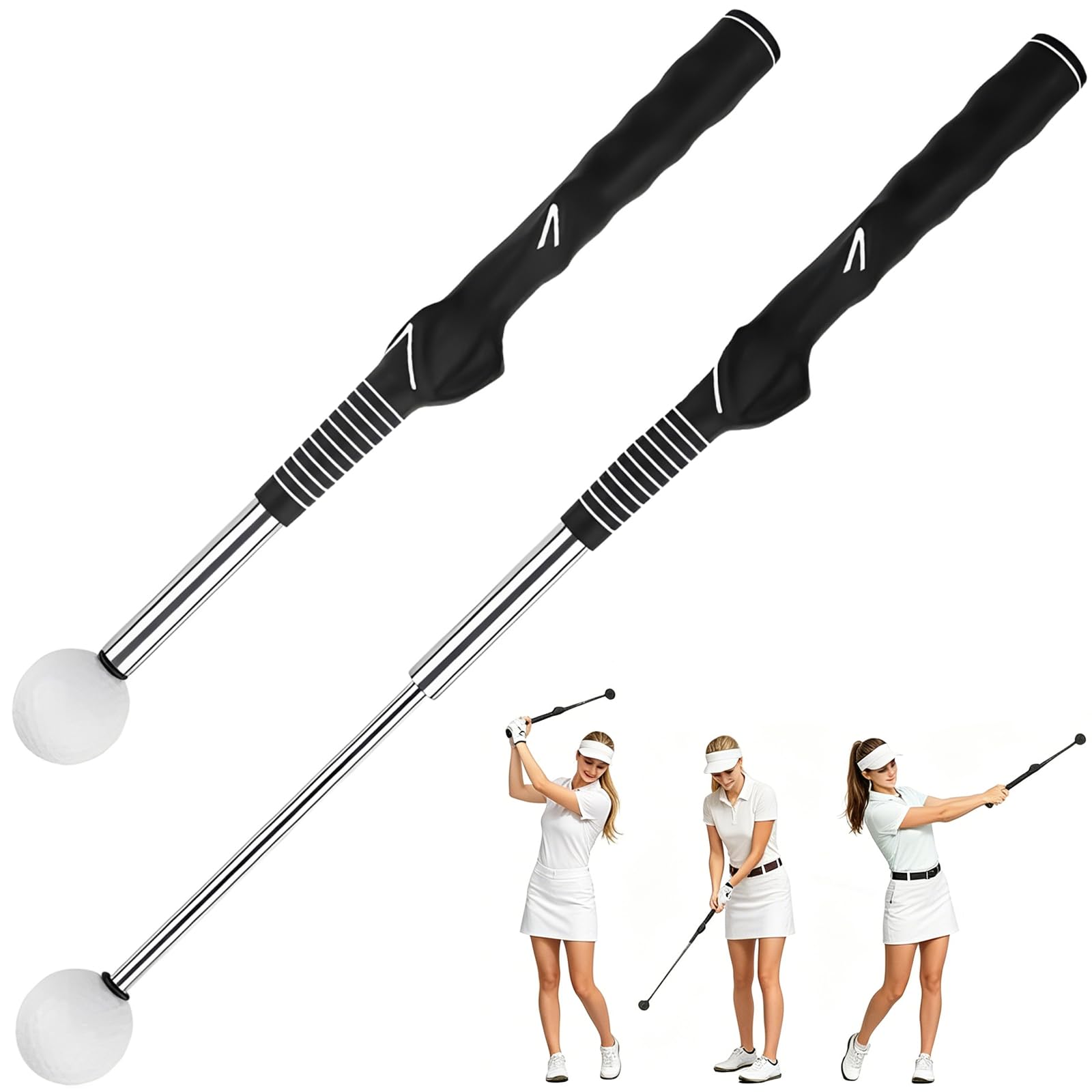 KFSCIP Slider Golf Aid, Golf Swing Trainer with Swing Sync Technology, Golf Grip Training Aid for Home Practice and Course Warm-ups, Black Right-Handed Trainer with Storage Bag