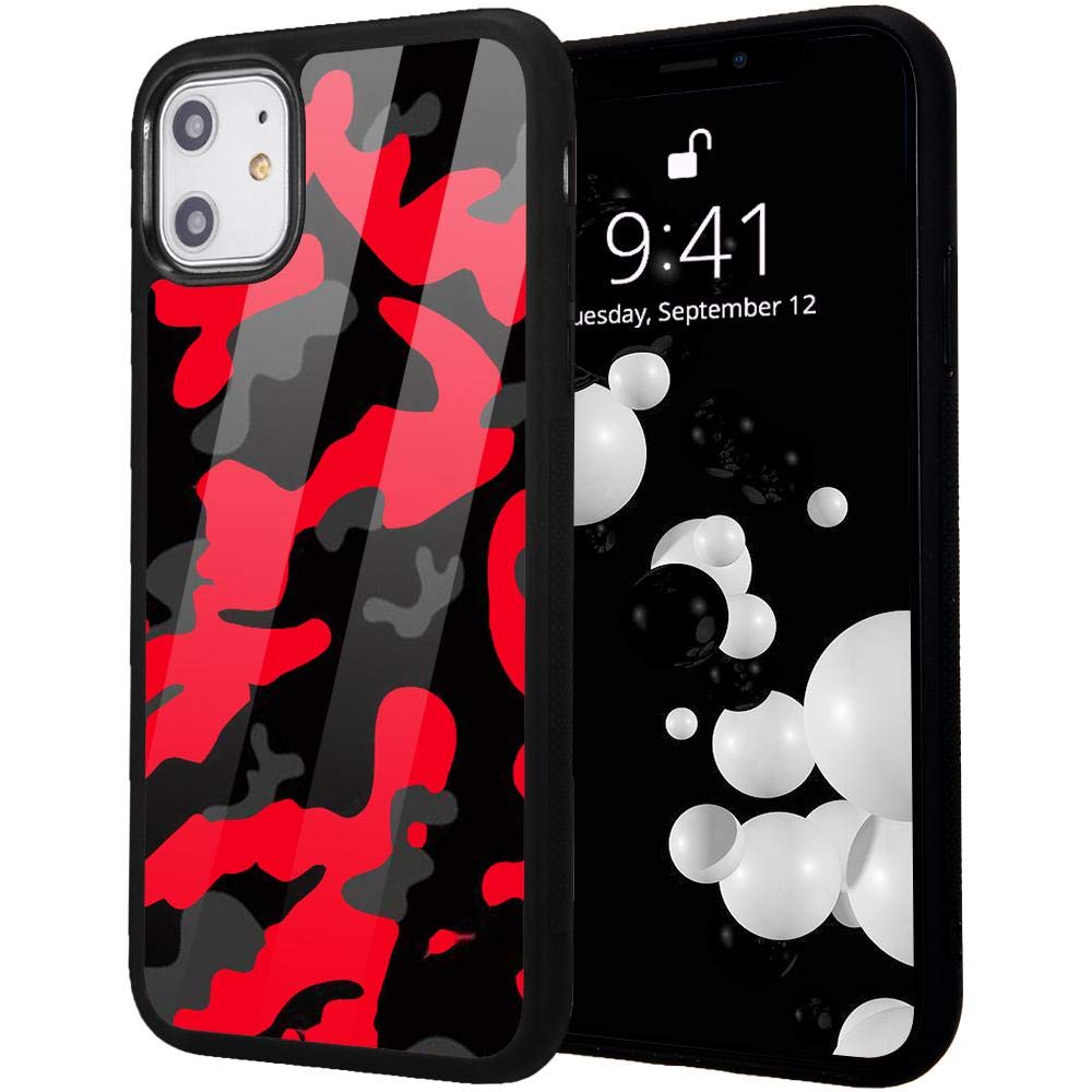 Idocolors Red Camo Cases For Iphone 11 Personality Design Cute