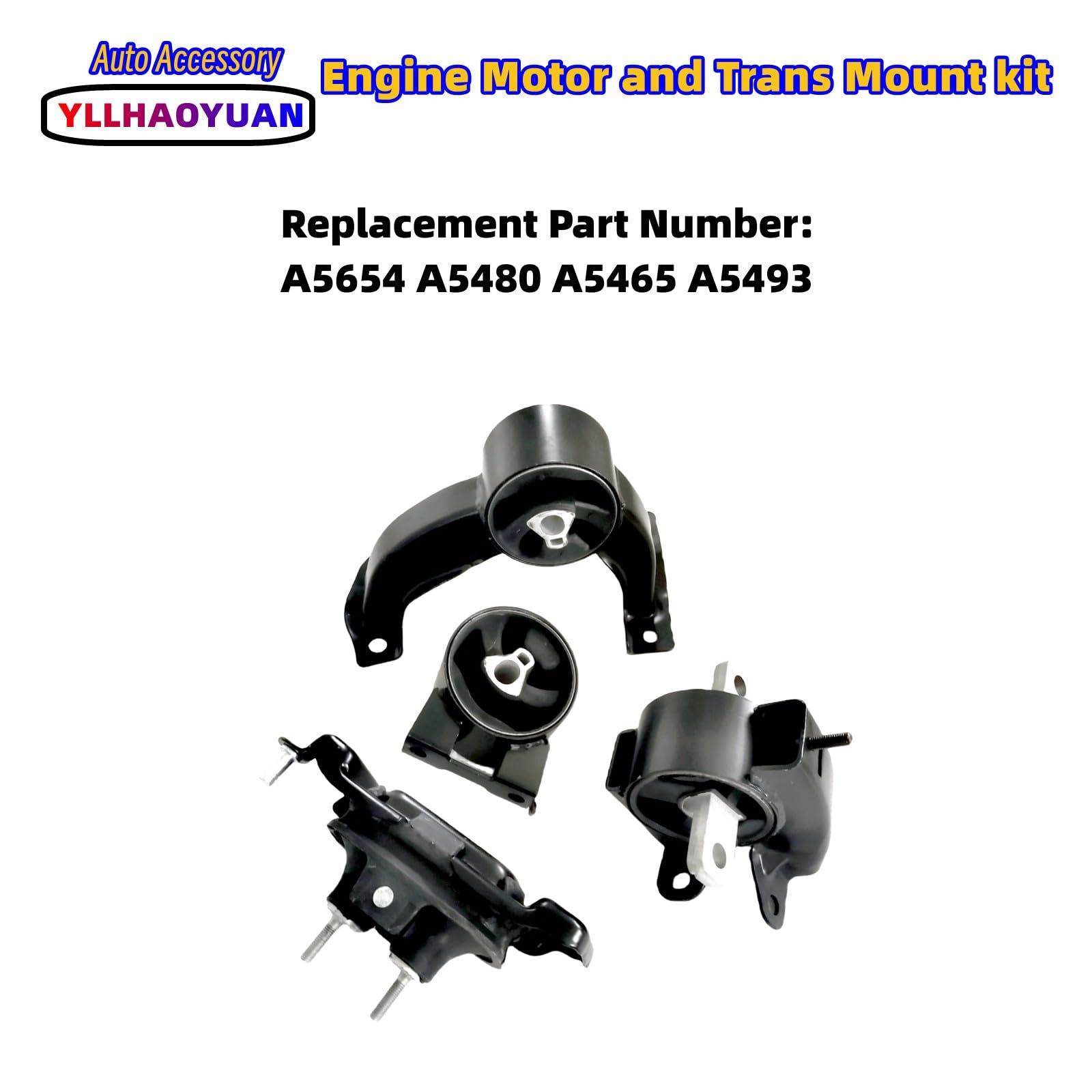 Engine Motor Mount Set 4Pcs Fits for 2008 2009 2010 Chrysler Town & Country 3.3L 3.8L 4.0L Do-dge Grand Caravan 3.3L 3.8L 4.0L A5654 A5480 A5465 A5493 GP3156 GP3186 GP3155 GP3228