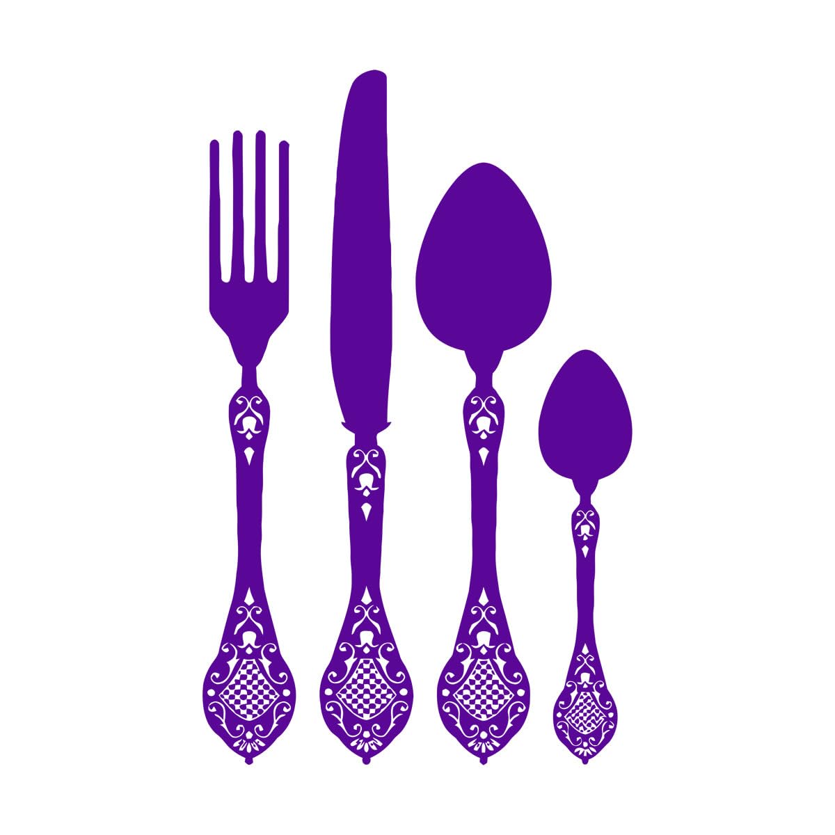 Spoon Knife Fork Wall Stickers Vinyl Decal Flatware Cutlery Kitchen Restaurant Decoration Wall Stickers Home Wallpaper Small - 42x65cm โ image 1