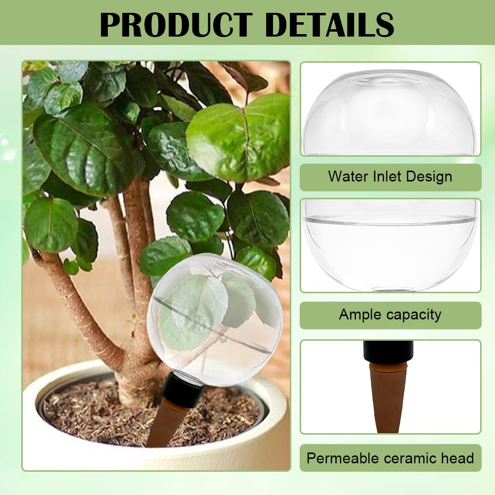 4 Pièces Boules d'Irrigation, 500ml Boule Arrosage Plante Automatiques, Oignons d'Arrosage Transparents, Ampoule d'eau Auto-Arrosage pour Balcon, Jardin Intérieur et Extérieur