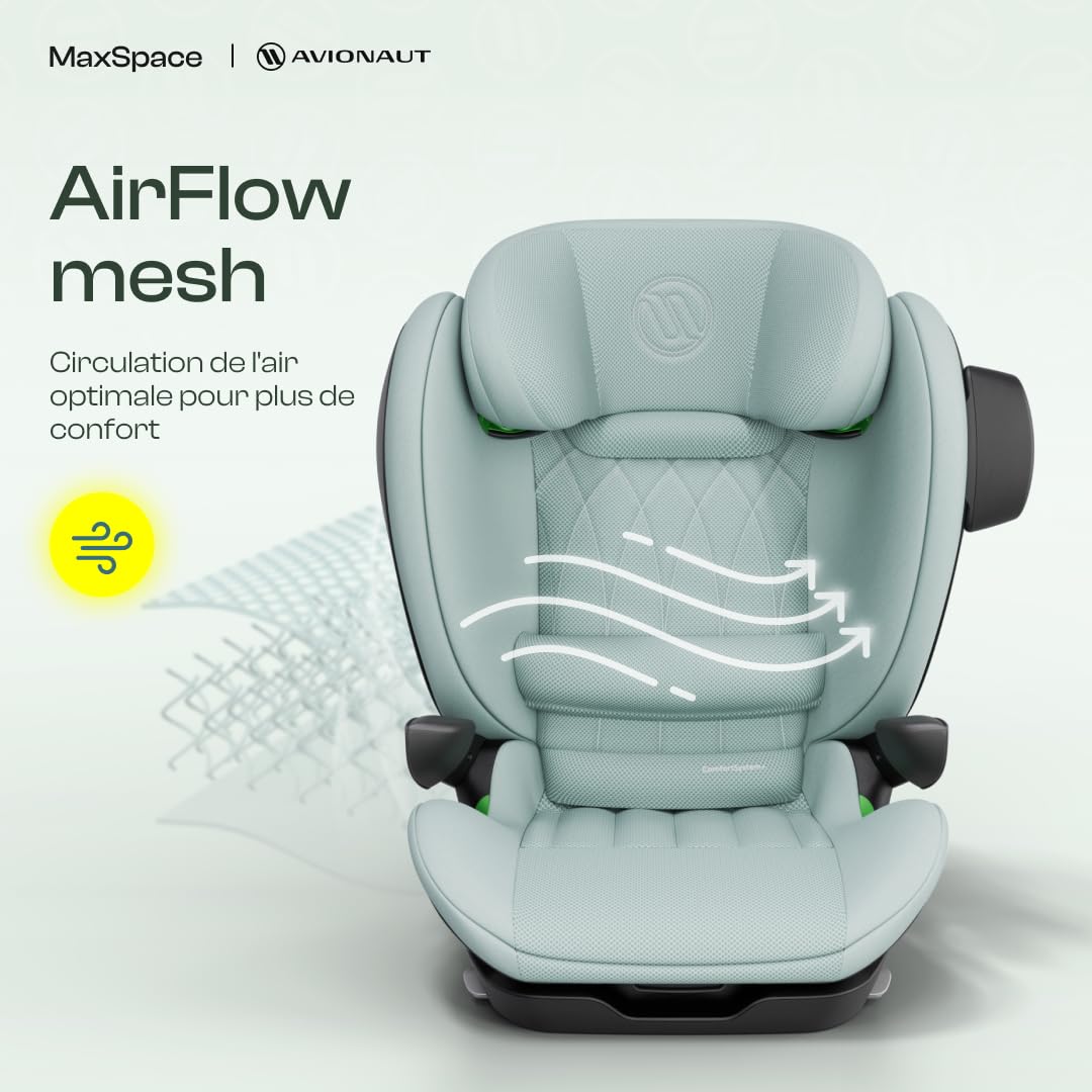 MaxSpace AirFlow - Siège Auto - 100-150 cm 15-50 kg avec Système de Ventilation Groupe 2/3 Appuie-tête réglable, Sûr & Confortable - ECE R129 (Navy)
