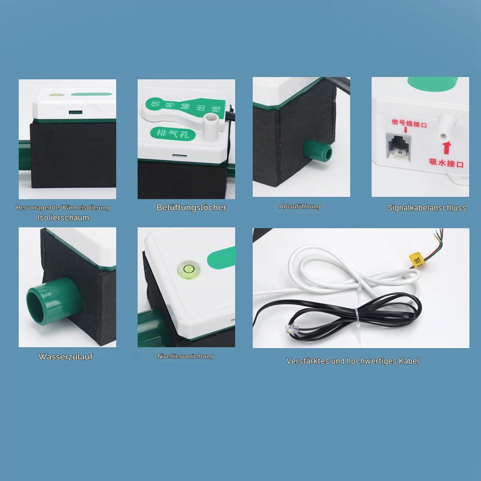 Automatische Mini-Split-Kondensatpumpe, AC110 Bis 230 V, 24 L/h, 70 Ml HVAC-Kondensatentfernungspumpe, für 10 KW 1–3 PS Klimaanlage, Ofen, Luftentfeuchter