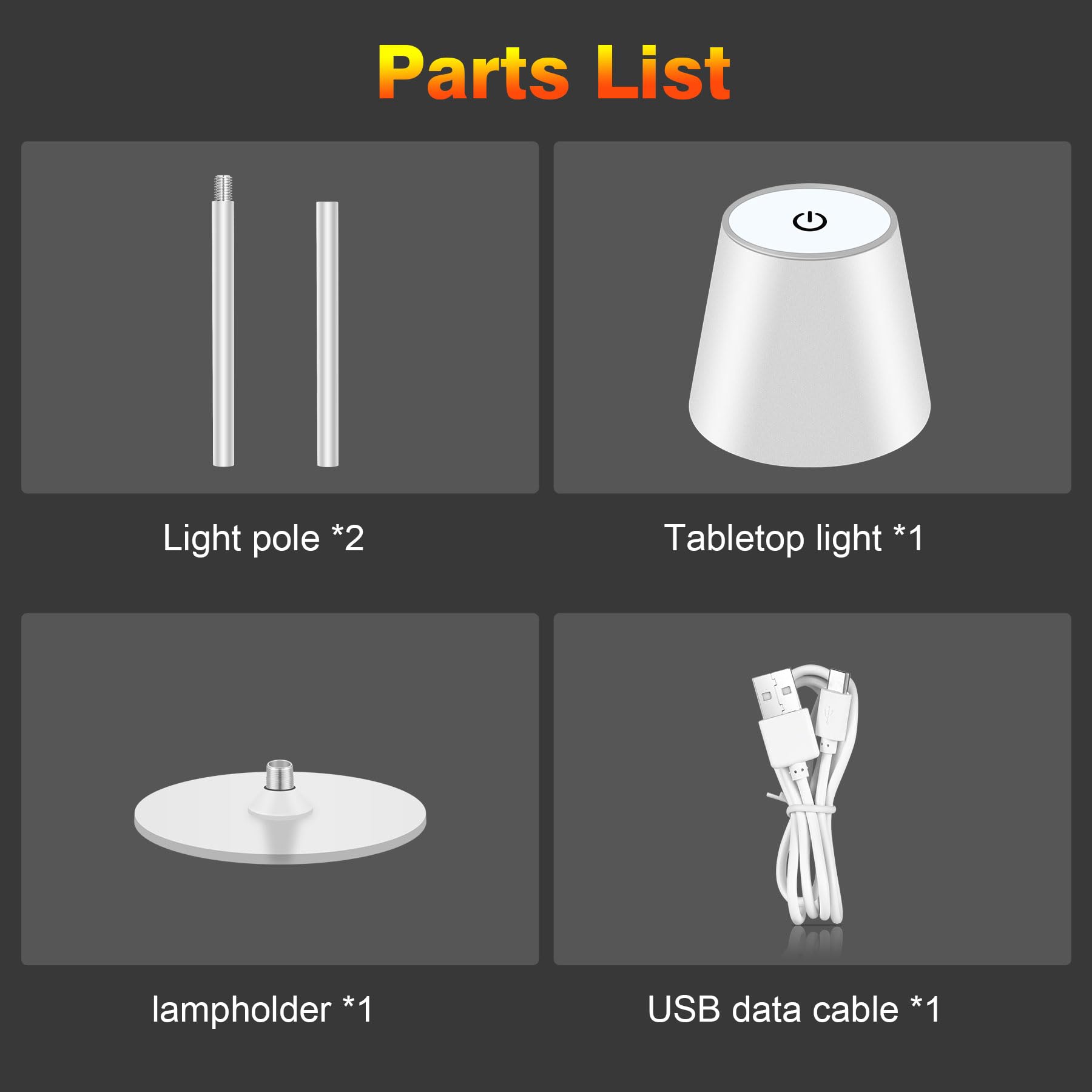 Lampada da Tavolo Senza Fili Ricaricabile (2pcs), 5W, 5200mAh | 3 Modalità di Luce, 2700K-6000K, Autonomia da 8 a 48 Ore, Portatile per Camere, Bar, Terrazza, Interruzioni di Corrente