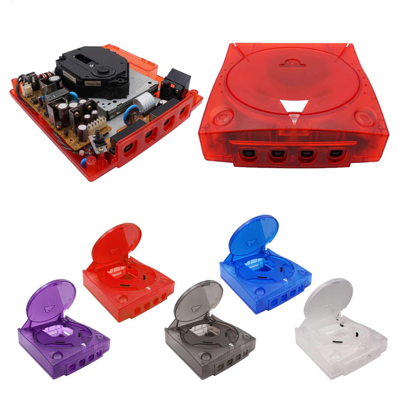 Alloggiamento di ricambio Shell Traslucido Custodia per Box Trasparente Retro Videogiochi Console Parti di Riparazione per Console di Gioco Box