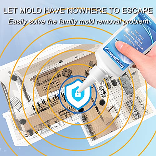 Sugelary Mold Stain Cleaner Gel, 5 Fl oz All-Purpose Gel for Home Use on Washing Machine Gasket, Bathroom Grout, Sink, Shower, Caulk, and Front Loader Seal