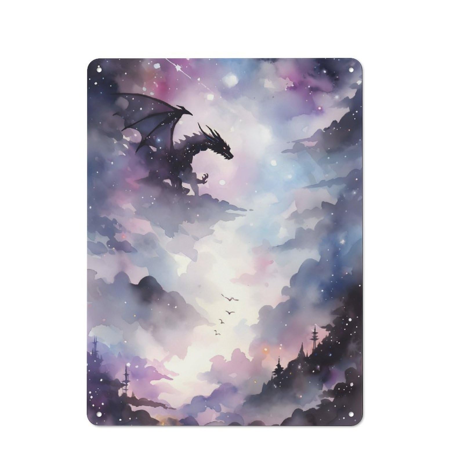 Junmoney Dragon In Mist Vintage Tin Sign 40X30cm With For Garage Wall, Suited To People Furnishing A Garage