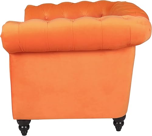 Miniatura 12 de Sofá Chesterfield de terciopelo, sofá tapizado clásico capitoné, moderno de 3 plazas, muebles largos con respaldo copetudo para sala de estar y