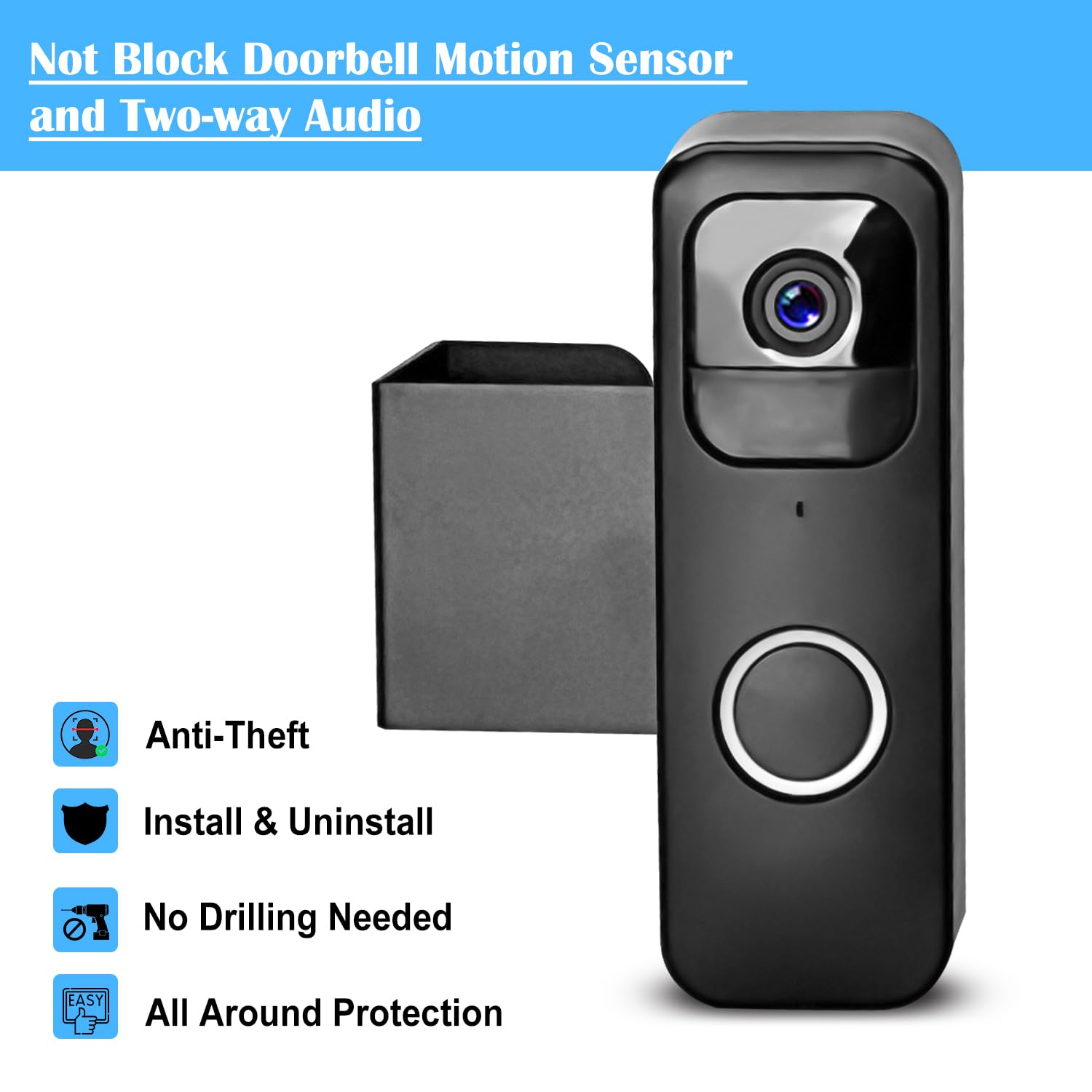 Anti Theft Installing Ring Doorbell Apartment No-Drill Anti-Theft