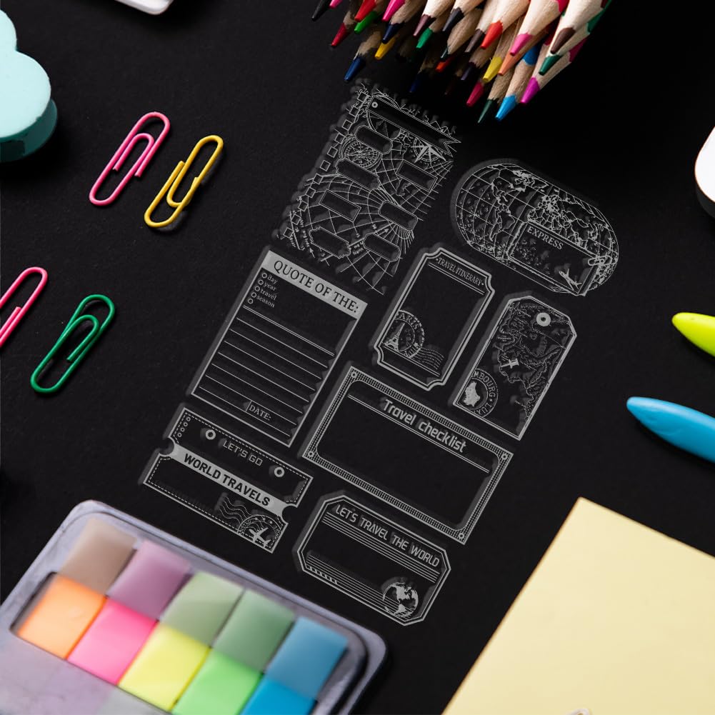 Amazon.co.jp: PH PandaHall 旅行タグ クリアスタンプ トラベル アート