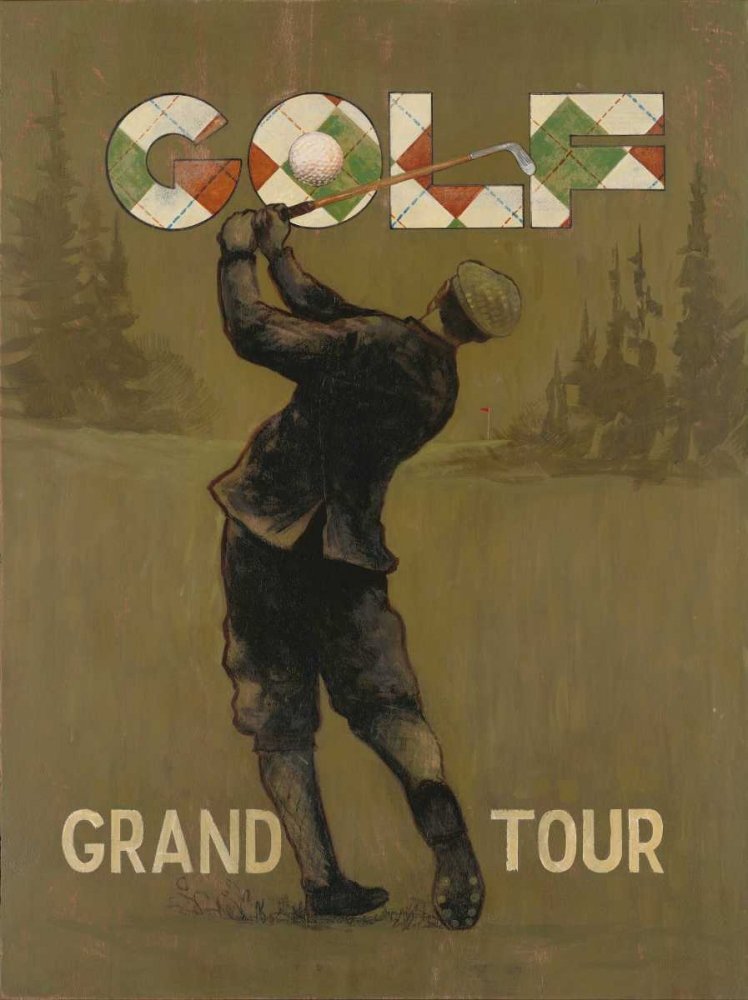 Feeling at home Grand Tour Golf STAMPA su CARTA OPACA 220gr Arnie Fisk - Giochi e sport verticale Immagine d'arte x cornice cm_100_X_75
