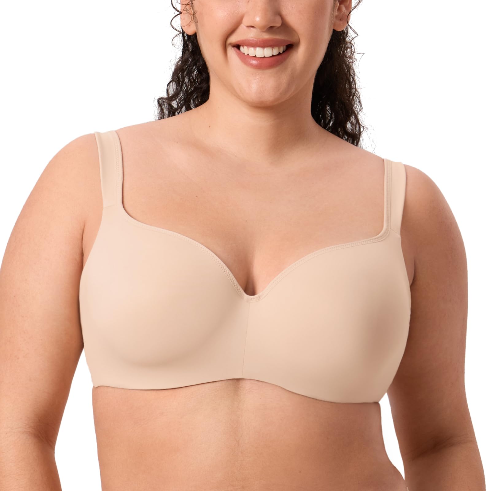 DELIMIRA Sujetador Tallas Grandes Balconette Mujer | Moldeado, con Aros, Invisible, Comodos