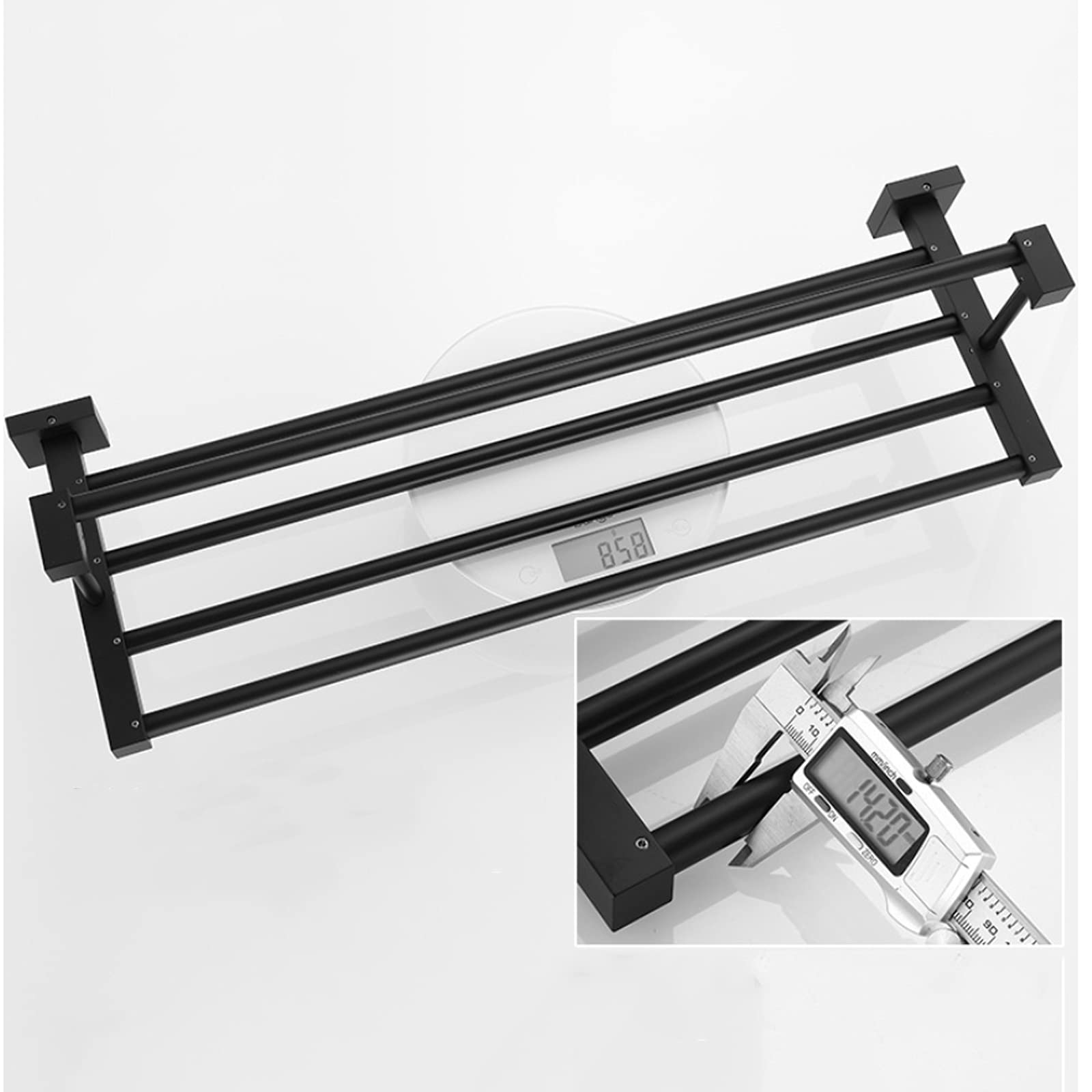 LYGXWJFC Toallero Soporte para Toallas de baño Accesorios de baño Soporte para Toallas de baño de Aluminio Cuadrado para baño/Soporte para Toallas de Cocina Perforación e instalación montada en la