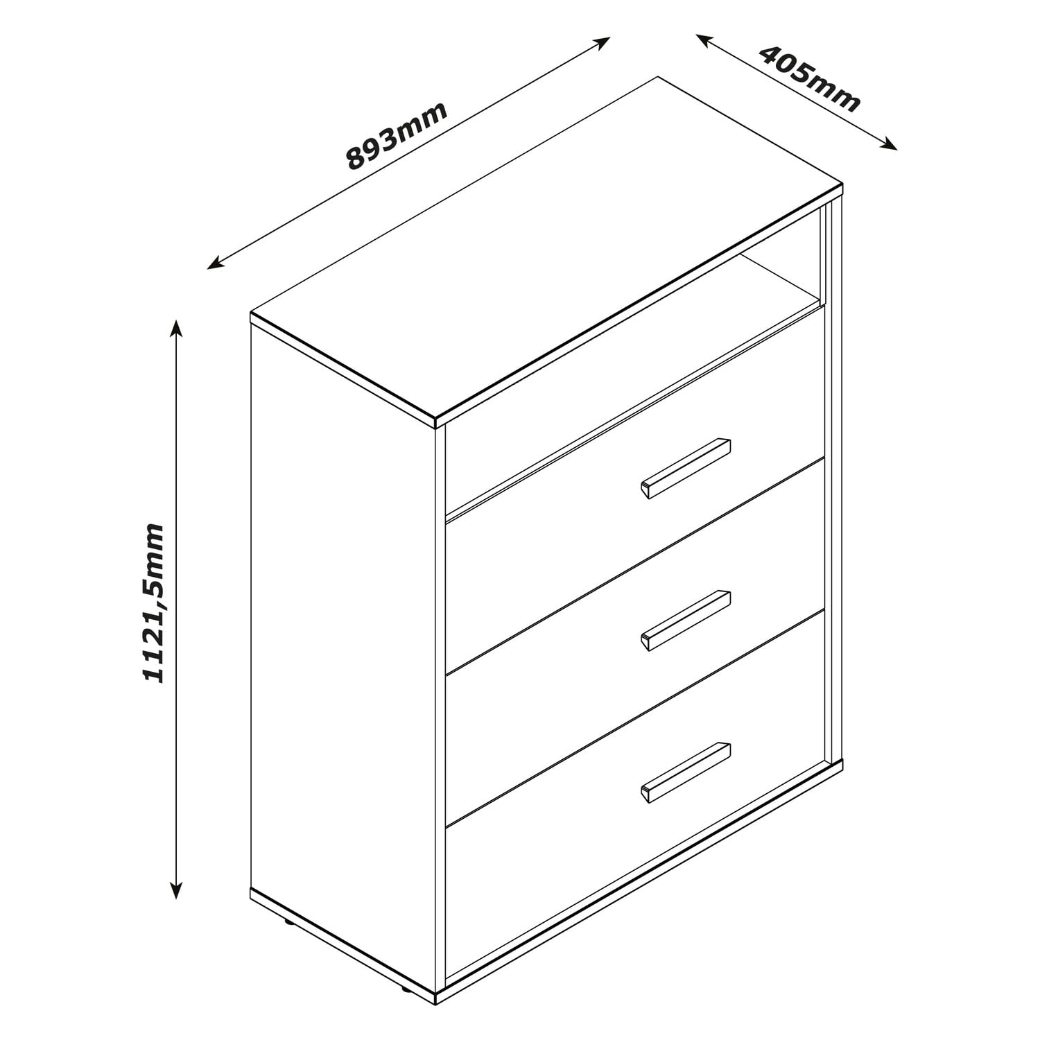 Composad | Cassettiera della Linea MIPIACE con 3 Cassetti per Cameretta, Mobile Contenitore per Bambini e Ragazzi, (LxAxP):89,3x112,1x40,5 cm, Rovere Mielato e Grigio Cashmere Laccato, Made In Italy