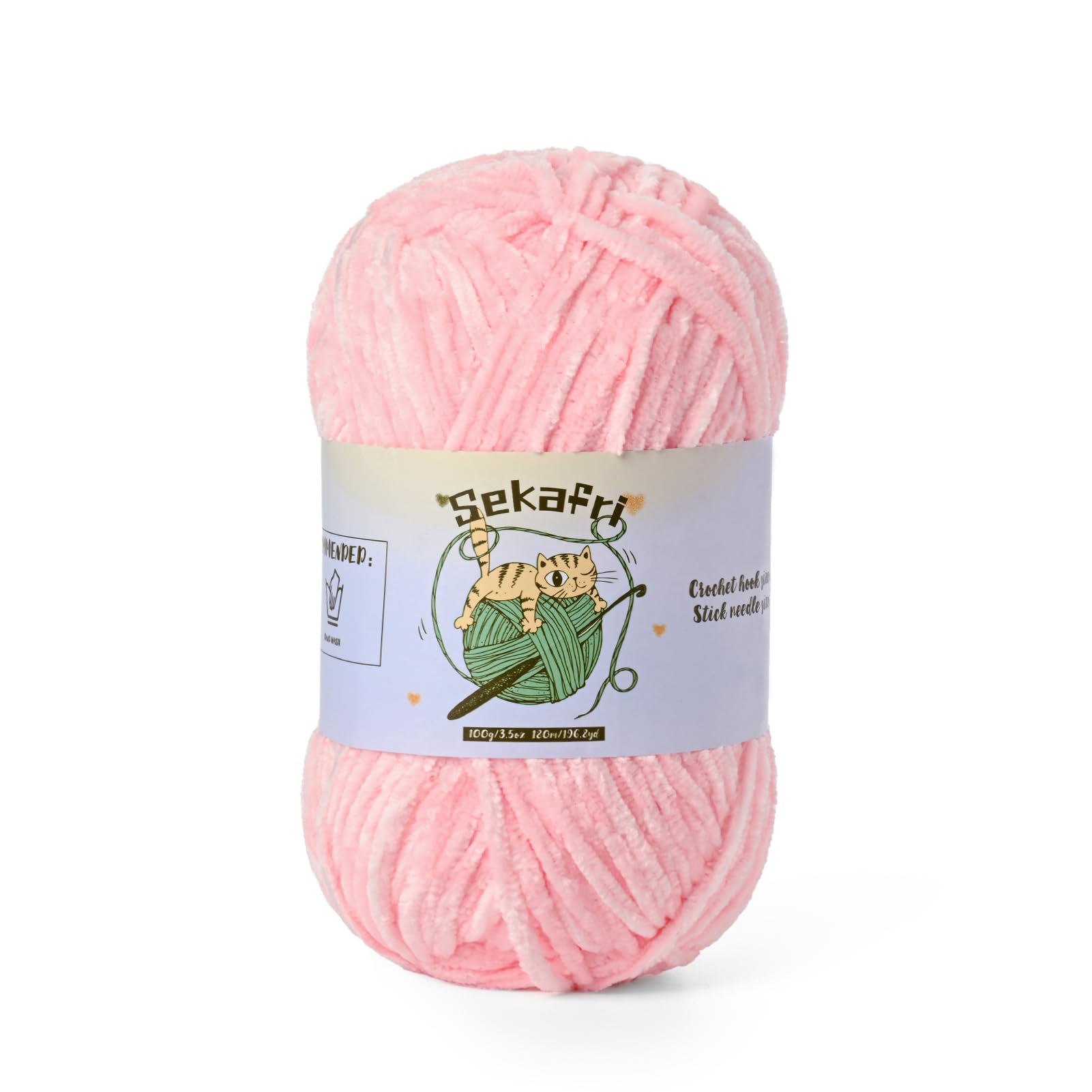 Fuzzy Chenille Yarn for Crocheting Amigurumi Yarn Light Pink