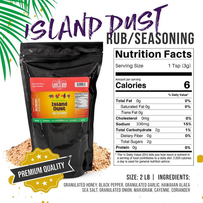 Miniatura 6 de Lane's Island Dust Rub Alaea - Sal de condimento de sal marina hawaiana, especias de sal marina roja hawaiana totalmente natural para mariscos y