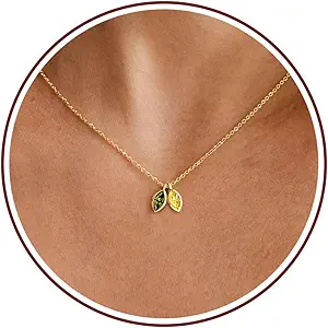 Birthstone Necklace for Women Dainty Gold Necklace with 2 Birthstone Christmas Stocking Stuffers Teen Girl Gifts Trendy Stuff Birthday Gift Moms 2025 Graduation Gift Adjustable Anniversary Jewelry for Daughter Girlfriend Friend