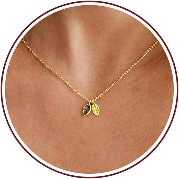 Birthstone Necklace for Women Dainty Gold Necklace with 2 Birthstone Christmas Stocking Stuffers Teen Girl Gifts Trendy Stuff Birthday Gift Moms 2025 Graduation Gift Adjustable Anniversary Jewelry for Daughter Girlfriend Friend