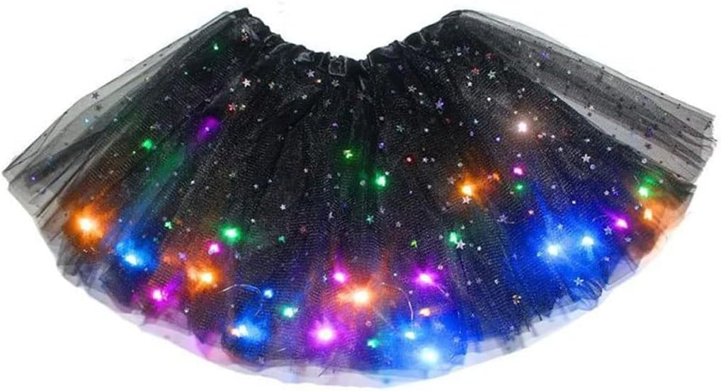 EXIN DECHENWomen's LED Tutu Skirts Ballet Dance Tutu Skirt Light Up Skirts Sparkly Party Costume