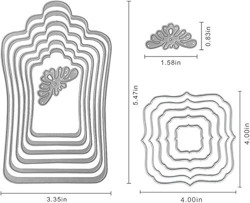 Miniatura 2 de Troqueles de corte de metal anidados, troqueles de marco de encaje para hacer tarjetas, herramienta de plantilla de plantilla de relieve para