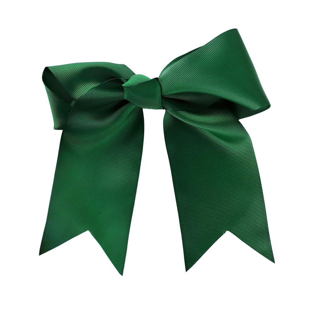 Dark Green Jumbo Bow Clip with Tails for Women and Girls