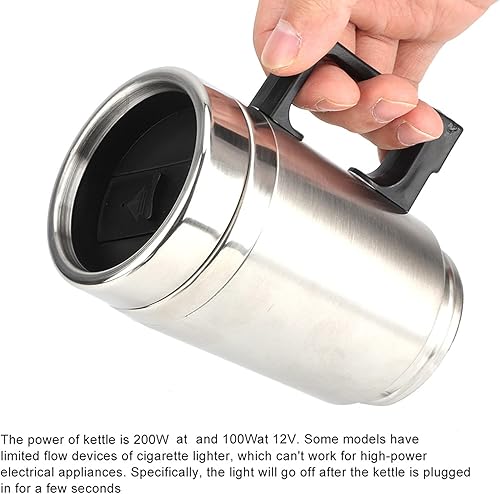 Miniatura 5 de Hervidor eléctrico portátil para automóvil, 12 V, taza de calefacción eléctrica para café, té, taza de calentamiento de agua, hervidor de viaje,