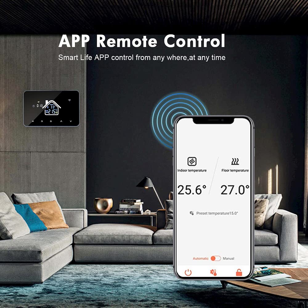 Aoresac Smart Thermostat Temperaturregler, Elektroheizung LCD Display Touchscreen Wochenprogrammierbare Elektrische Fußbodenheizungs Thermostate für Haus Schule Büro Hotel