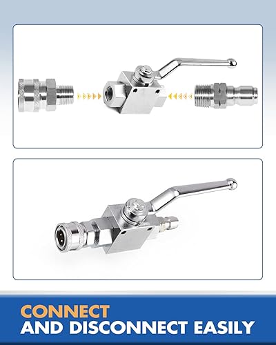 Miniatura 6 de TOOLCY Accesorios de conexión rápida para lavadora a presión de 38 pulgadas, adaptador de lavadora a presión de acero inoxidable de alta calidad,