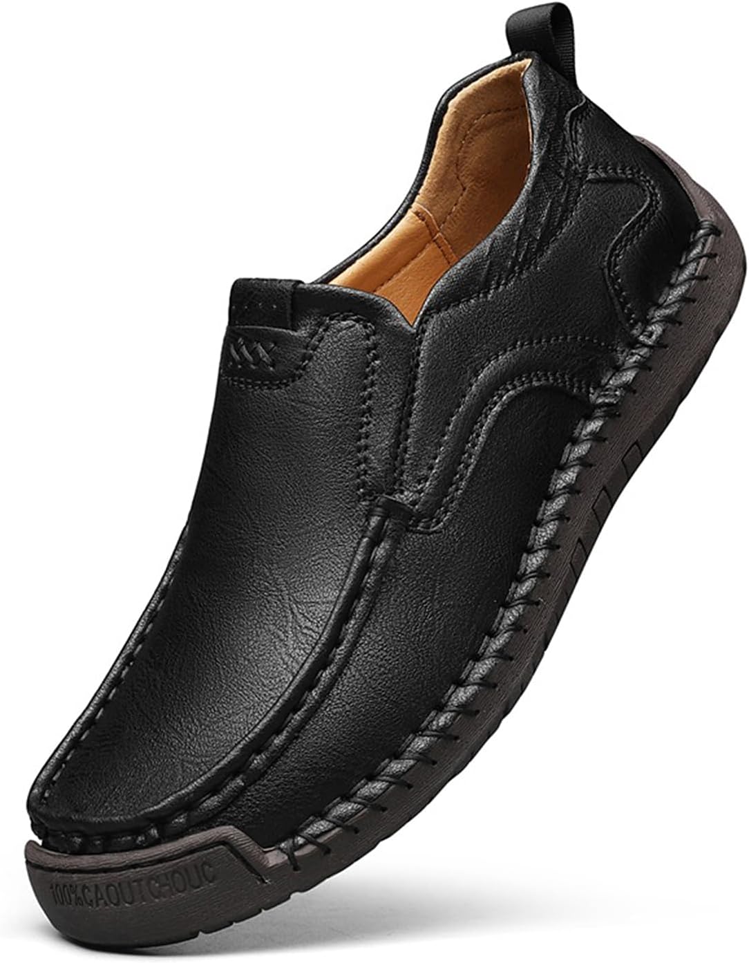 GREKS Men's Leather Loafers Handmade Slip-On Dress Shoes with Comfortable Insole Business Casual Driving Moccasins