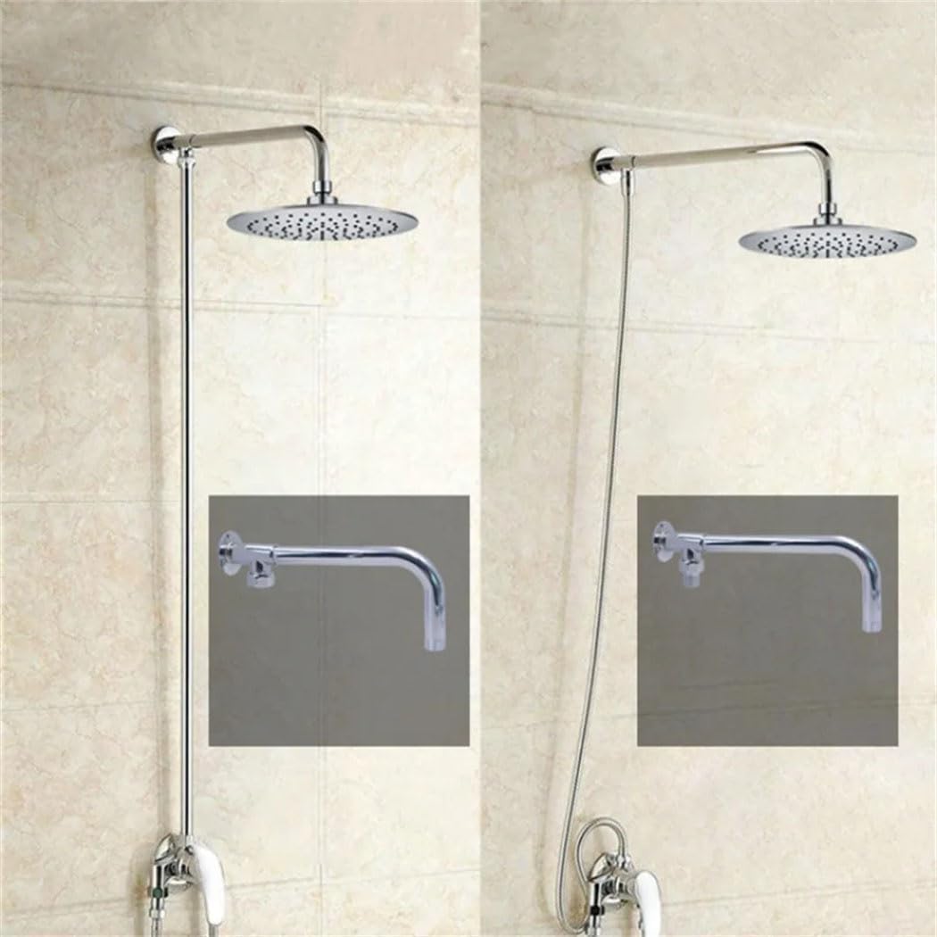 Generic Wall Mounted Ceiling Shower Arm Extension Rod Stainless Steel Shower Head Holder Fixed Bathroom Pipe Faucet Accessories, 45 degree-32cm-A