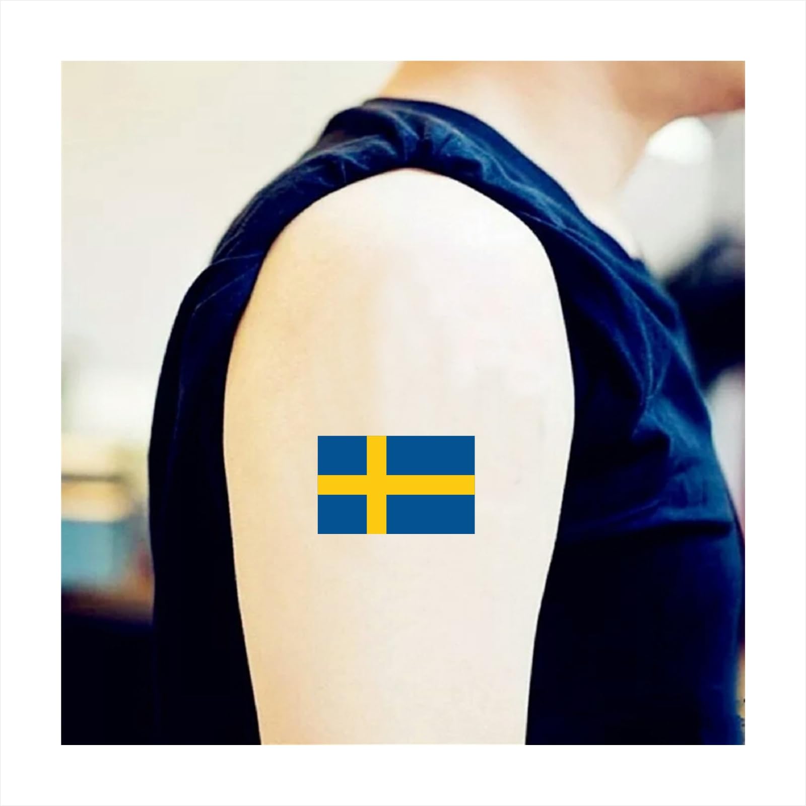 Womaha 30 Sheets Sweden Flag Temporary Tattoos for Kids Adults Fans Fake Face Tattoo Stickers, Blue Yellow - Image 3